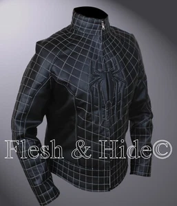 Kid's Amazing Spiderman Peter Parker Black  Spider-Man Webbing Jacket - Picture 1 of 6