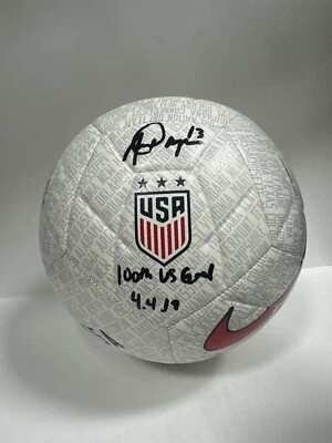 Alex Morgan Signed Nike USA Soccer Ball Size 5 '100th US Goal 4.4.19' PSA - Image 1 of 2
