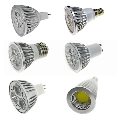 E27 E14 GU10 MR16 LED Spotlight Bulbs 3W 4W 5W 6W 9W 12W 15W SMD/COB Light Lamp - Image 1 of 4