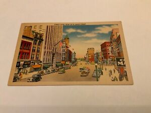 Akron, Ohio ~ N. Main Street- Shops-Signs-1940s  Vintage  Postcard