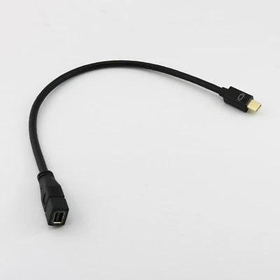1x Mini DisplayPort Extension Cable Gold Plated Male to Female Display Port 30cm - Image 1 of 4