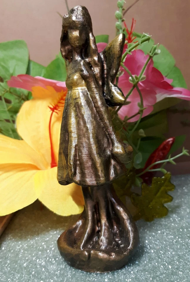 Estátua de fadas, acessórios de jardim de fadas, acabamento em bronze, presente de inauguração, jardim  - Imagem 1 de 1