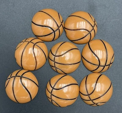 Cabujón de respaldo plano de resina de baloncesto de 8 piezas x 1" Foto 1 de 4