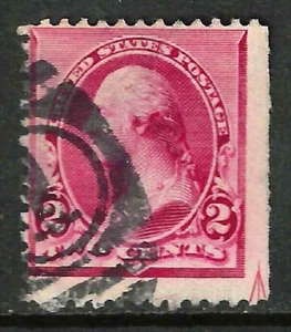 Billete Washington de 2 centavos Sc #220 ARROW MARGIN LR cancelado 1890-93 EE. UU. 81E55 - Imagen 1 de 1