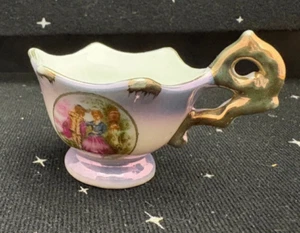 VTG Miniature Tea Cup Fragonard-Style Courting Couple No Saucer 3"x2" - Picture 1 of 9