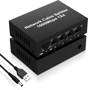 1000Mbps Gigabit Ethernet Splitter Adapter | 1 zu 4 RJ45 LAN Kabel Netzwerk - Bild 1 von 14