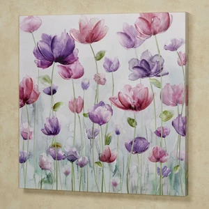 Pink/Purple Pretty Petals Floral Flower Nature Canvas Wall Art 32 Inches Square - Picture 1 of 5