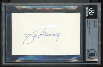 Jim Bunning Certified HOF Autograph Signed Index Card Phillies Tigers BAS BGS - Image 1 of 3