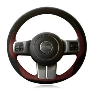 For Jeep Compass 13-2015 DIY Hand-stitched Car Steering Wheel Cover Top Leather - Picture 1 of 5