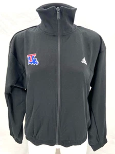 NEW LTU Louisiana Tech Bulldogs Adidas 3-stripe Jacket Black Full Zip Women's L - Picture 1 of 7