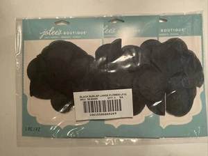 Jolee's Boutique BLACK BURLAP LARGE FLOWERS 3D Stickers 3 pack 3 total - Picture 1 of 2