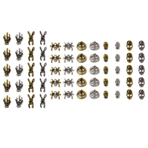 60pcs/set 3D Halloween Nail Art Charms Gold Skull Hand Nail Art jewelry - Picture 1 of 8