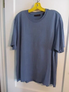 Vintage Metropolitan Lord & Taylor Mens Royal Blue Rayon/Poly T-shirt XL - Picture 1 of 4
