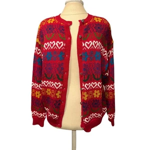 Vintage Northern Isles Womens Cardigan Small Button Fair Isle Size Medium - Picture 1 of 8