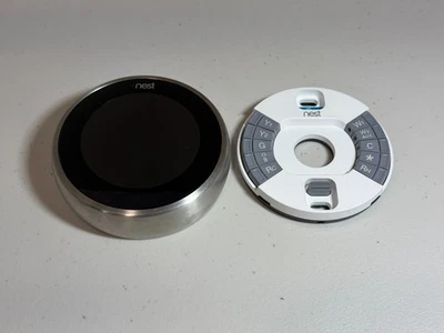 Nest Learning Thermostat - 3rd Generation Stainless Steel - Thermostat and Plate - Image 1 of 4