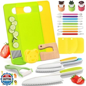 34-teiliges Montessori Küchenspielzeug für Kleinkinder - Kinder Messersets für echtes Kochen  - Bild 1 von 5