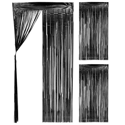  3 Pcs Tinsel Curtain Backdrop Foil Fringe Curtains Tassel Background Door - Image 1 of 4