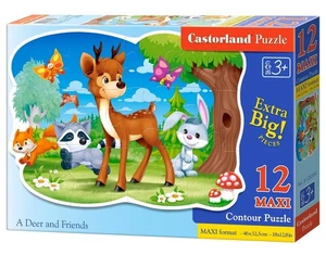 CSB120154 - Castorland Jigsaw Premium Maxi 12 Pc - A Deer and Friends - Picture 1 of 1