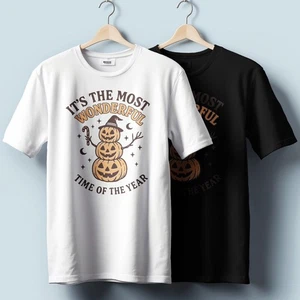 Halloween The Most Wonderful Time T-Shirt – Pumpkin Graphic | Unisex - Picture 1 of 4