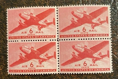 US Airmails - Scott #C25 - Block of 4 VF-XF MNH - Image 1 of 2