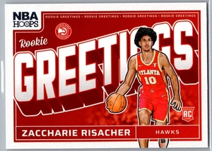 2024-25 Hoops #15 Zaccarie Risacher Rookie Greetings Atlanta Hawks - Foto 1 di 2