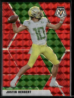 2021 Panini Mosaic Draft Picks #74 Justin Herbert Mosaic Red #/99 - Image 1 of 2