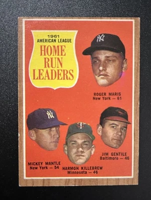 1962 Topps # 53 Al Home Run Leaders Foto 1 de 4