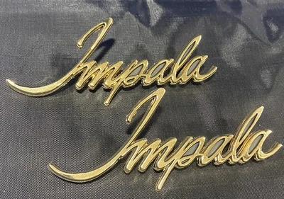 Chevrolet Impala 1971 1972 1973 emblema de escritura par dorado Donk Foto 1 de 4