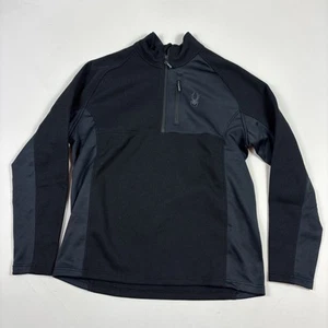 SPYDER Mens Jacket 1/4 Zip Pullover Wicking Black 2XL - Picture 1 of 3
