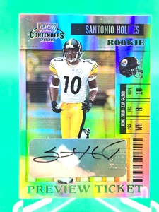 Santonio Holmes 2006 Playoff Contenders Preview ROOKIE Auto 85/100 RC Steelers - Picture 1 of 3