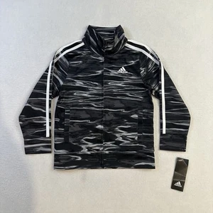 NWT Adidas Track Jacket Three Stripes Boys 4T Marble Comfort Stretch - Picture 1 of 10