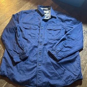 Camisa LL Bean Para Hombres M Azul Algodón Franela a Cuadros Forrada Trabajo Tareas Shacket - Imagen 1 de 5