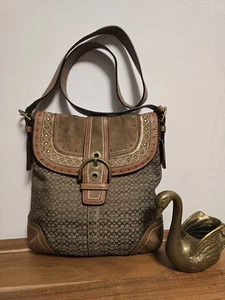 Coach Vintage Soho F11405 Brown Signature C Patchwork w/Rivets Shoulder/Tote Bag - Bild 1 von 10