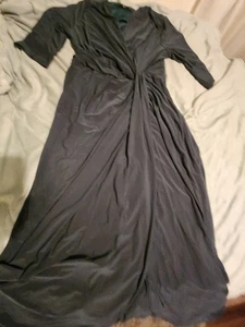 dunkelgrünes stretchiges Maxikleid XL / 1X Tall - Bild 1 von 9