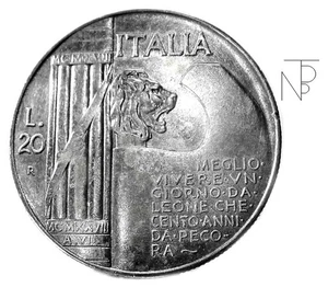 Savoia-Vittorio Emanuele III (da L. 20 Elmetto) 1928-A.VI - Picture 1 of 10