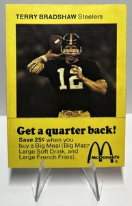 TERRY BRADSHAW 1975 McDonald’s Quarterbacks Karte SELTEN ~ HOF ~ STEELERS - Bild 1 von 2