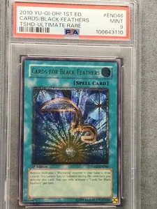 PSA 9 2010 YUGIOH TSHD-EN046 CARDS FOR BLACK FEATHERS 1ST ULTIMATE RARE MINT - Picture 1 of 14