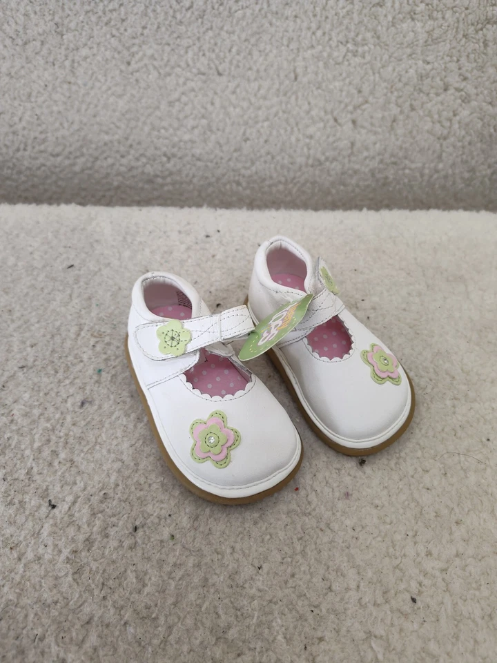 Teeny Toes Baby Girls Flat 3 White Leather Mary Jane Ballet Shoes - Image 1 of 4