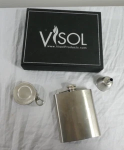 Visol Products MTD 8oz SS Flask Pouring Spout Expandable Cup New In Original Box - Picture 1 of 12