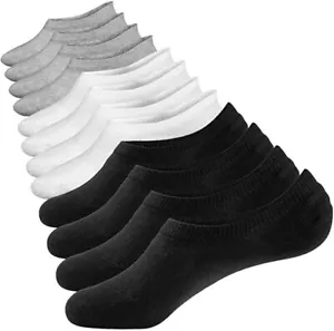 6 Pairs Men Women No Show Invisible Nonslip Loafer Solid Boat Low Cut Socks - Picture 1 of 10