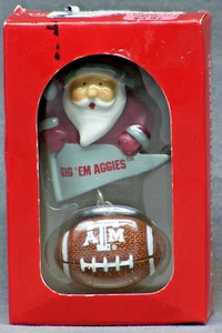2016 NCAA Texas A&M Gig 'Em Aggies Santa Claus Football Christmas Tree Ornaments - Picture 1 of 2