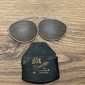 RARE ANTIQUE HAWES OF LONDON (1930s) FOLDING SUNGLASSES & CASE - Picture 1 of 8