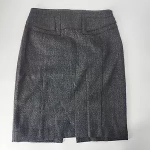 Express Skirt Women's Size 0 Pencil Slit Lined Stretch Knee Length Black Marled - Picture 1 of 9