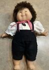 1980s Gotz Puppe Modell Doll 16" Yarn Brown Hair Doll Brown Eyes Outfit Rare U32