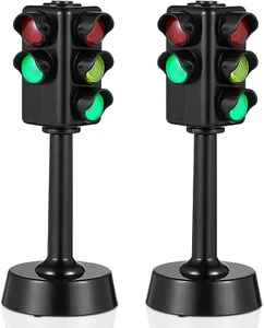 Kids Traffic Light Toy Set - 2 Mini Signal Lamps for Early Education & Parties - Picture 1 of 9