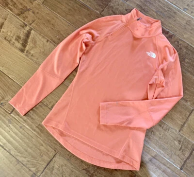 The North Face Orange Polyester Athletic 1/4 Side-Zip Pull Over Woman’s Sz S/P - Image 1 of 4