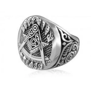 Anillo de plata MASÓN sello templario amuleto 925 masón masón orden logia rm1 - Imagen 1 de 3