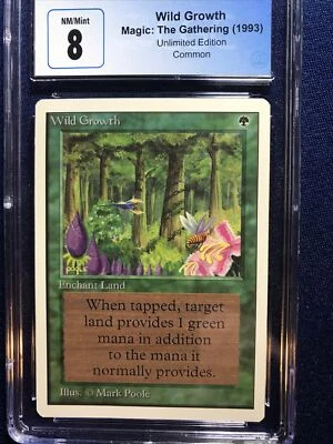 MTG Unlimited Wild Growth CGC 8 NM/Mint 1993 - Image 1 of 2