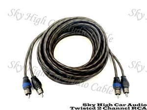 Sky High Car Audio 2 Channel Twisted 20 ft RCA Cables Coated 20' OFC - Picture 1 of 4