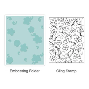 Sizzix Textured Impressions ~ 2 Sets ~ Flowers & Vines, Floral Wreath ~ Emboss - Picture 1 of 4